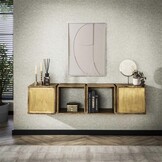 Hoyz Collection - Dressoir Brass - Massief Mango Zwart - 169cm breed