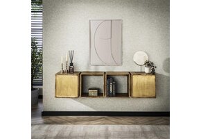 Hoyz Collection - Dressoir Brass - Massief Mango Zwart - 169cm breed