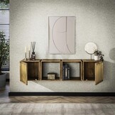 Hoyz Collection - Dressoir Brass - Massief Mango Zwart - 169cm breed