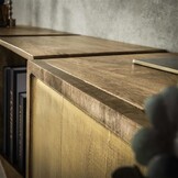 Hoyz Collection - Dressoir Brass - Massief Mango Zwart - 169cm breed