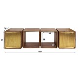 Hoyz Collection - Dressoir Brass - Massief Mango Zwart - 169cm breed