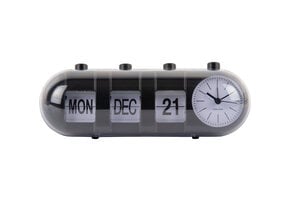 Karlsson - Wekker Retro Tube Calendar Flip - Zwart