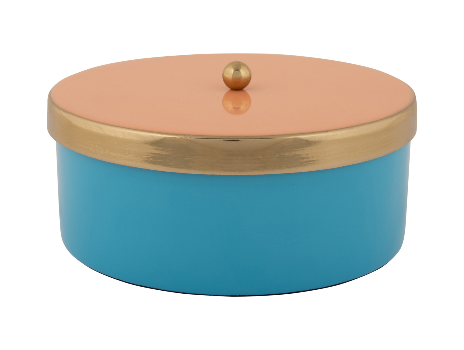 Present Time - Opbergbox Double Funky Medium - Aqua blue & peach orange