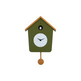 Karlsson - Wandklok Cuckoo Light - Army green & ochre yellow