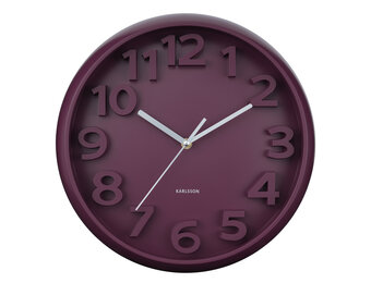 Karlsson - Wandklok Elevated Classic Numbers - Dark mauve- Ø33,5cm