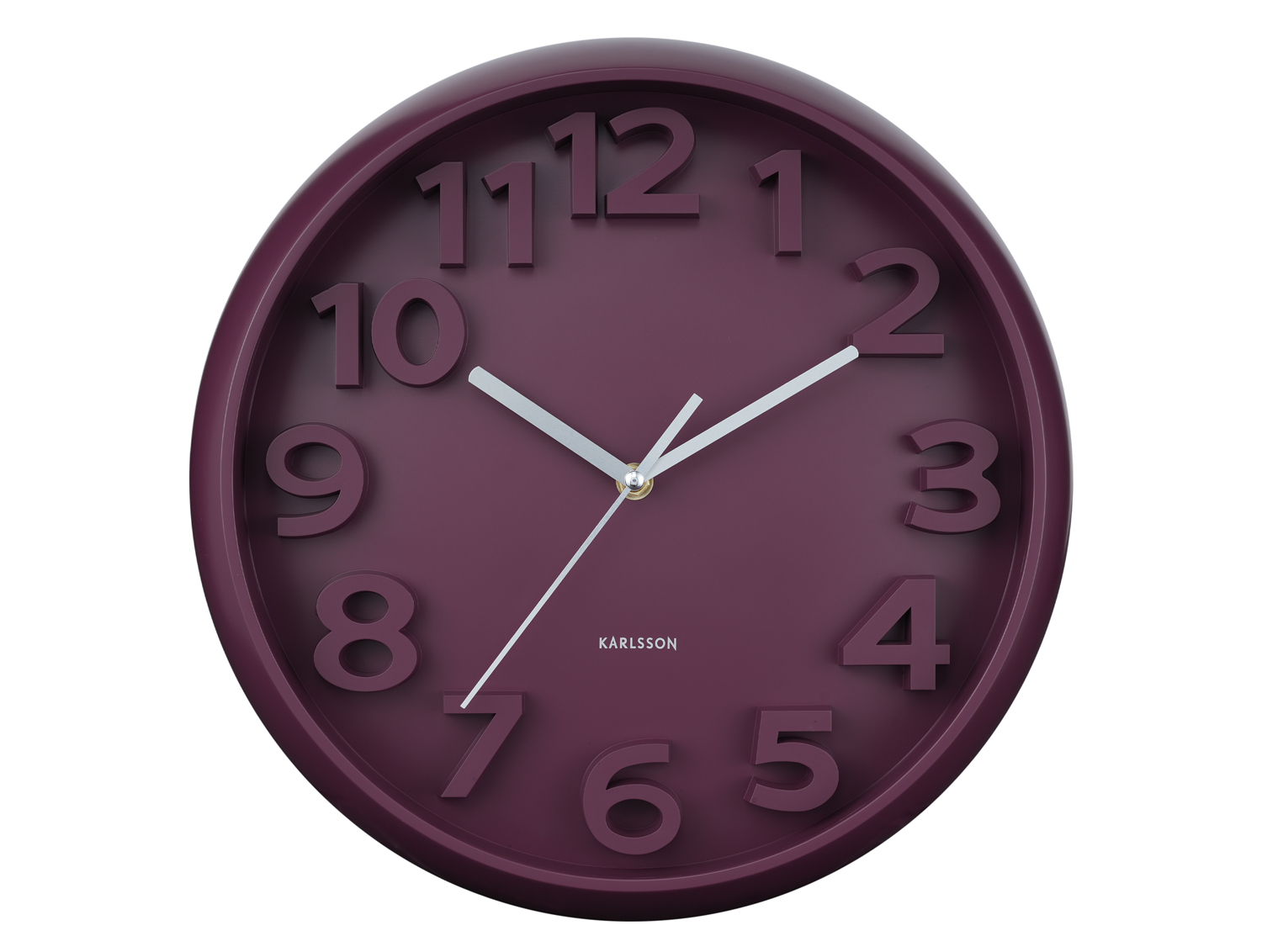 Karlsson - Wandklok Elevated Classic Numbers - Dark mauve- Ø33,5cm