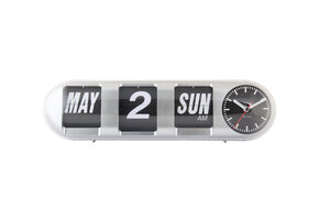 Karlsson - Wandklok Tube Flip - Zilver