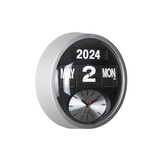 Karlsson - Wandklok Rond Flip - Zilver- Ø32,6cm