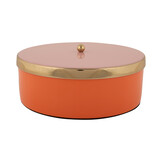 Present Time - Opbergbox Double Funky Large - Bright orange & soft pink