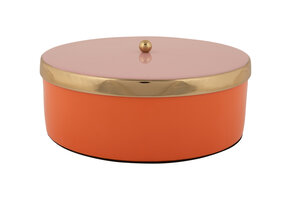 Present Time - Opbergbox Double Funky Large - Bright orange & soft pink