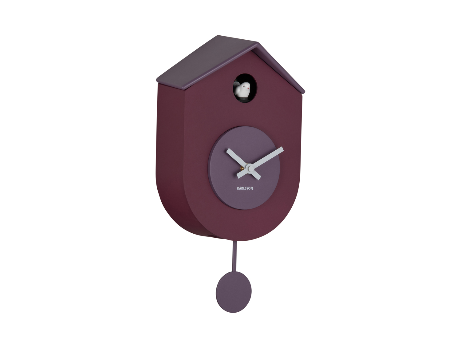 Karlsson - Wandklok Grato Cuckoo - Dark mauve & soft lavender