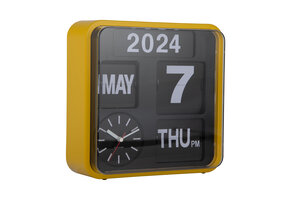 Karlsson - Wandklok Mini Flip - Geel