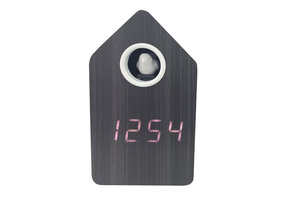 Karlsson - Wekker Cuckoo LED - Zwart hout