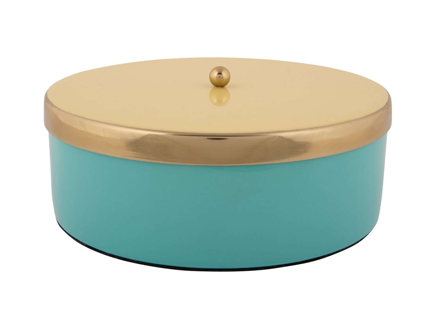 Present Time - Opbergbox Double Funky Large - Turquoise blue & soft yellow