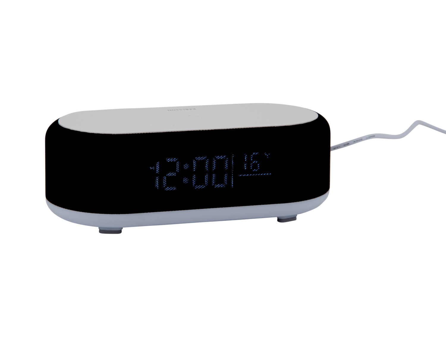 Karlsson - Wekker Vogue w. Phone Charger And Blue Tooth - Zwart