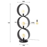 Hoyz Collection - Vloerlamp 3L Ring Geperforeerd - Charcoal