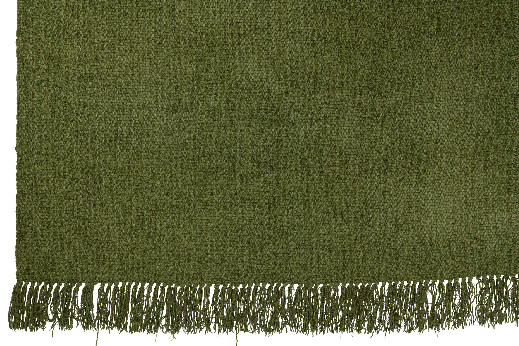 J-Line - Plaid Gewoven+franjes Viscose Donkergroen - 180x130x1cm