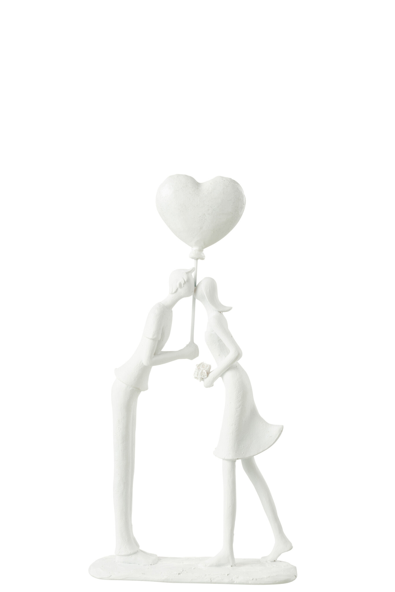 J-Line - Koppel Kus Hart Ballon Poly Wit - 15x5.5x30cm
