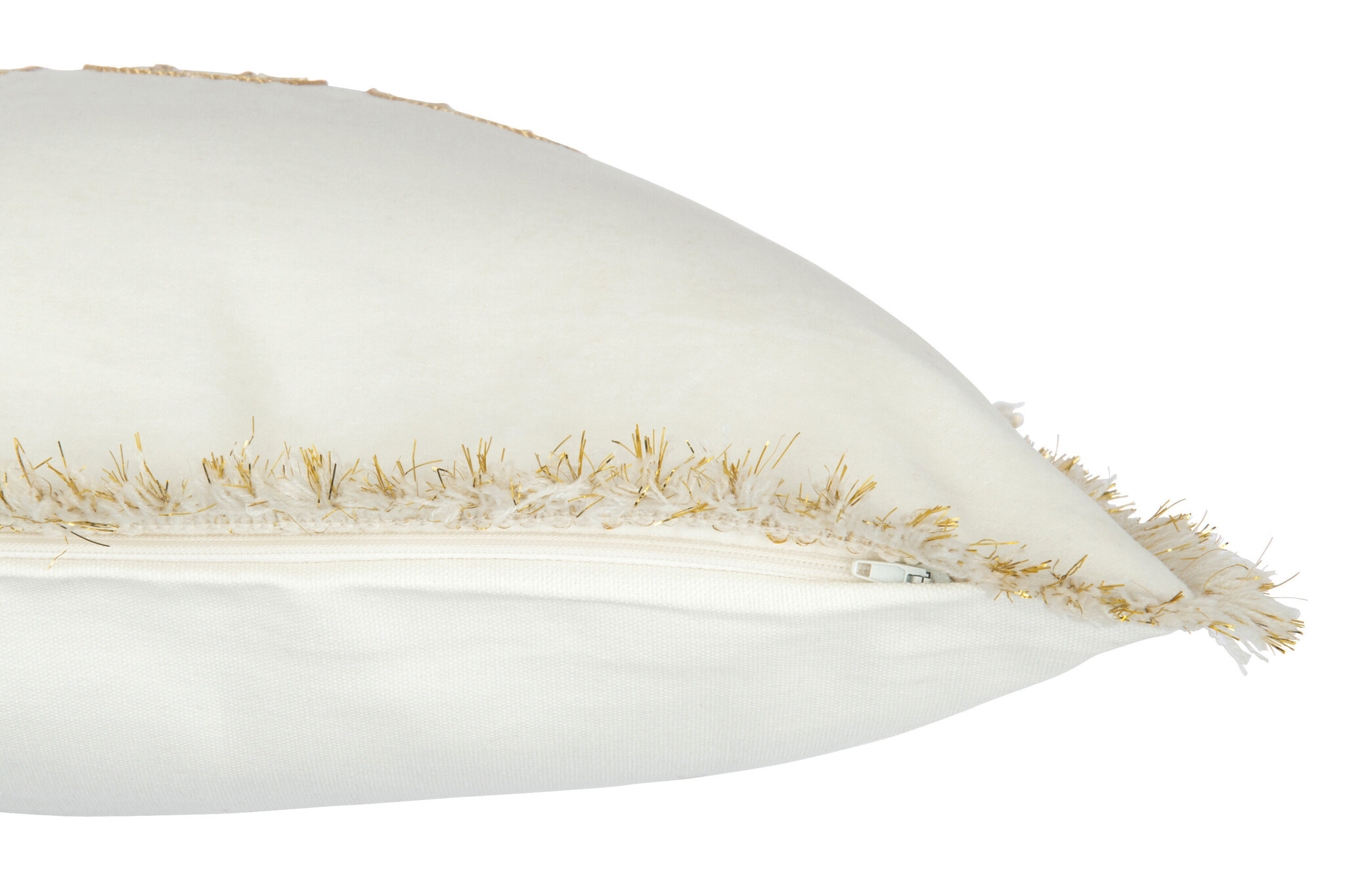 J-Line - Kussen Amour Textiel Wit/goud - 45x45x3.75cm