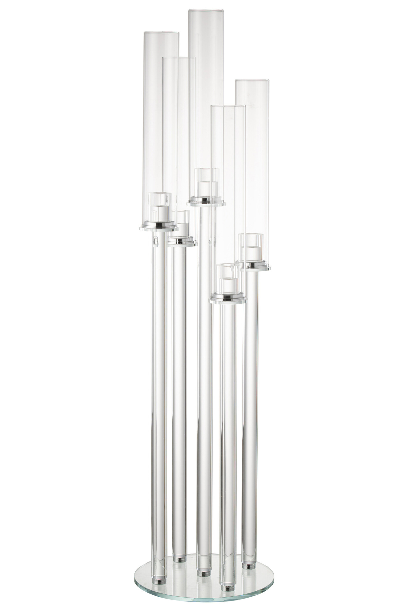 J-Line - Kaarshouder 5 Dun Glas Transparant - 25x25x100cm