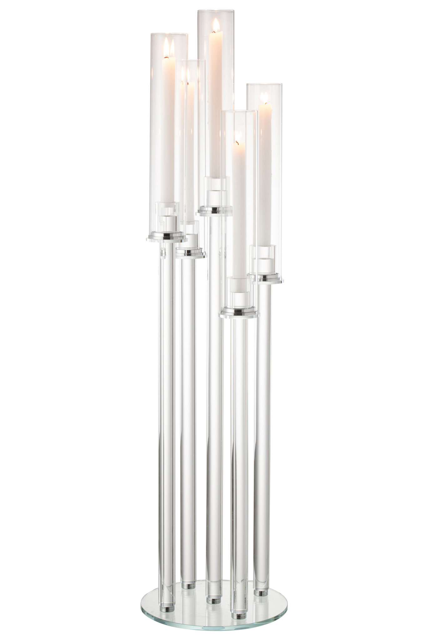 J-Line - Kaarshouder 5 Dun Glas Transparant - 25x25x100cm