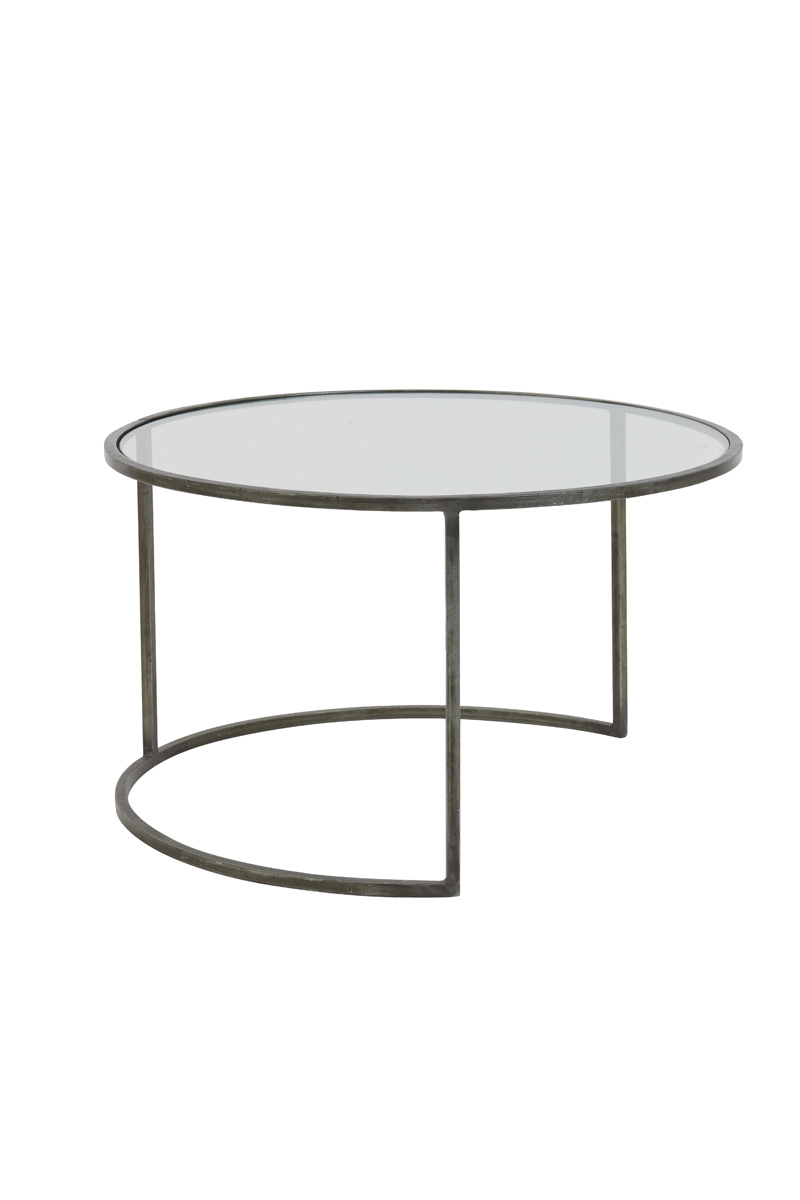 Light & Living - Salontafel DUARTE - Ø75x44cm - Grijs - Set van 2