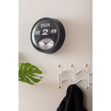 Karlsson - Wandklok Rond Flip - Zwart- Ø32,6cm