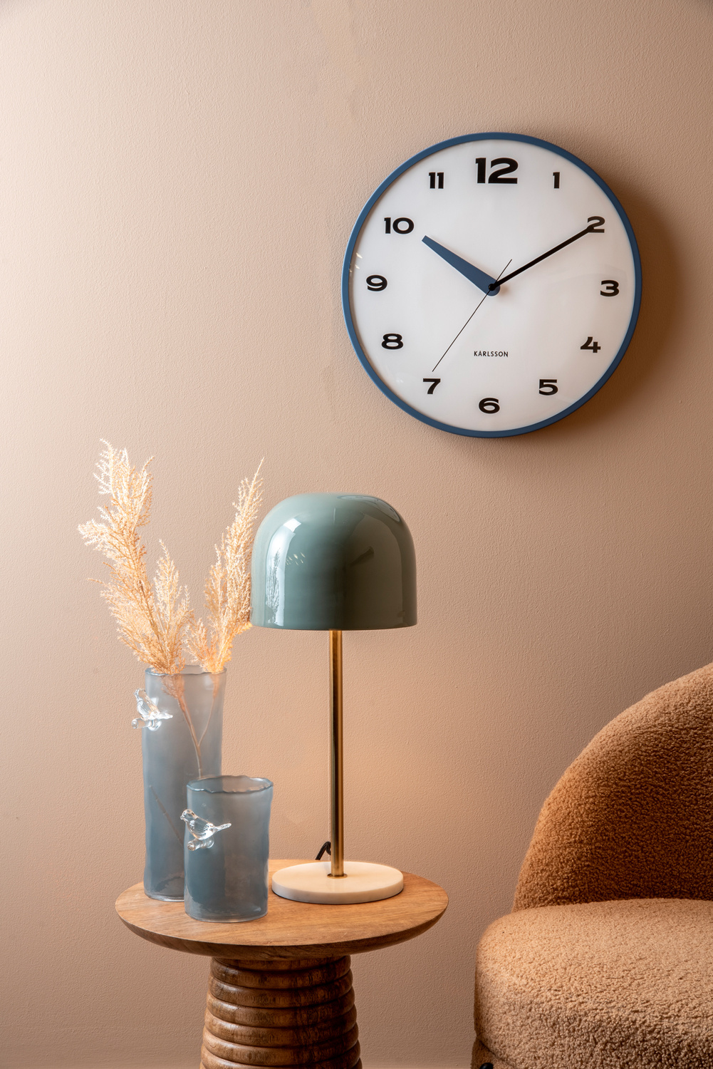 Karlsson - Wandklok Brisk Dome - Classic blue- Ø40cm