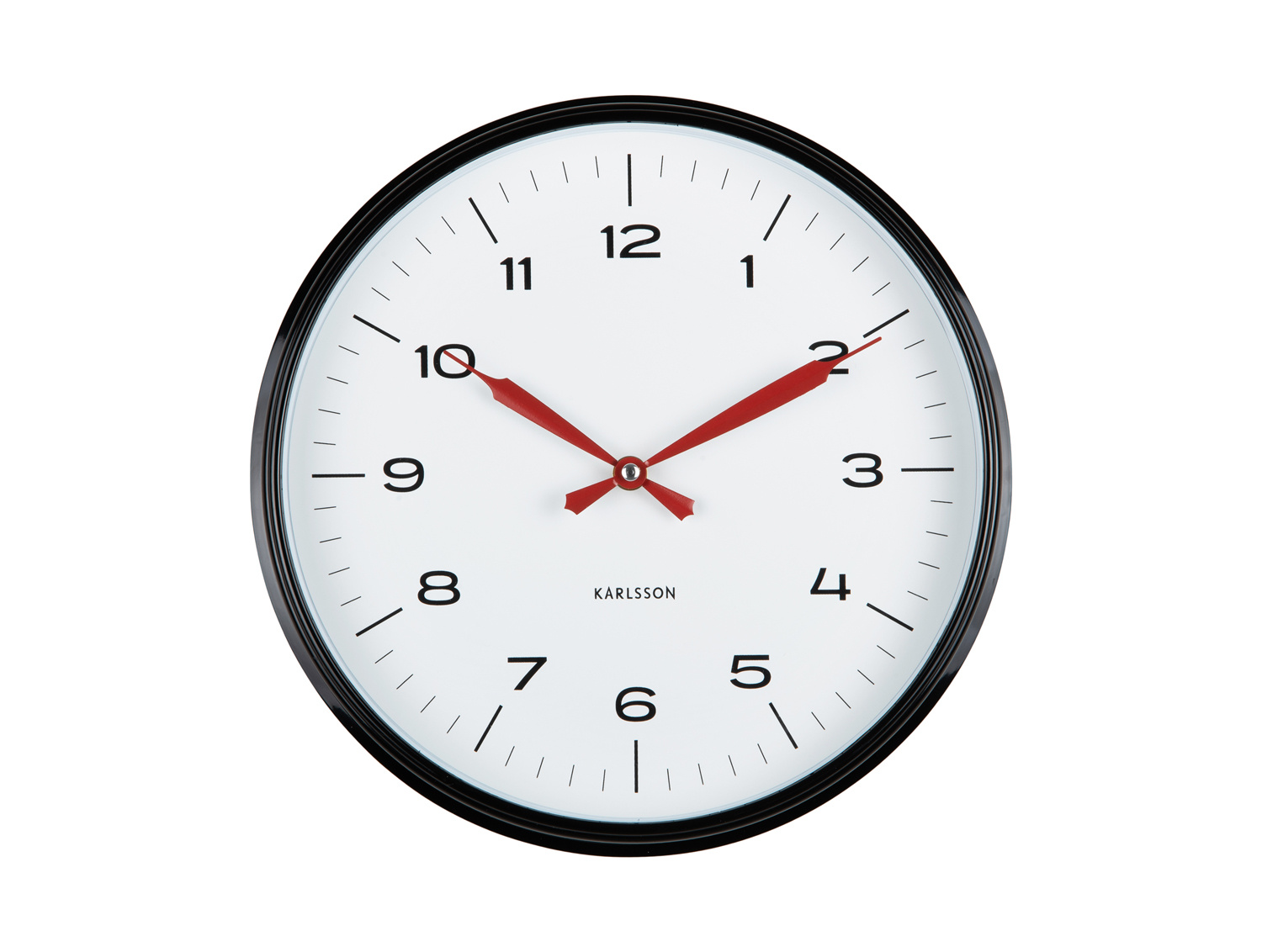Karlsson - Wandklok Modern Factory - Black & bright red- Ø30cm
