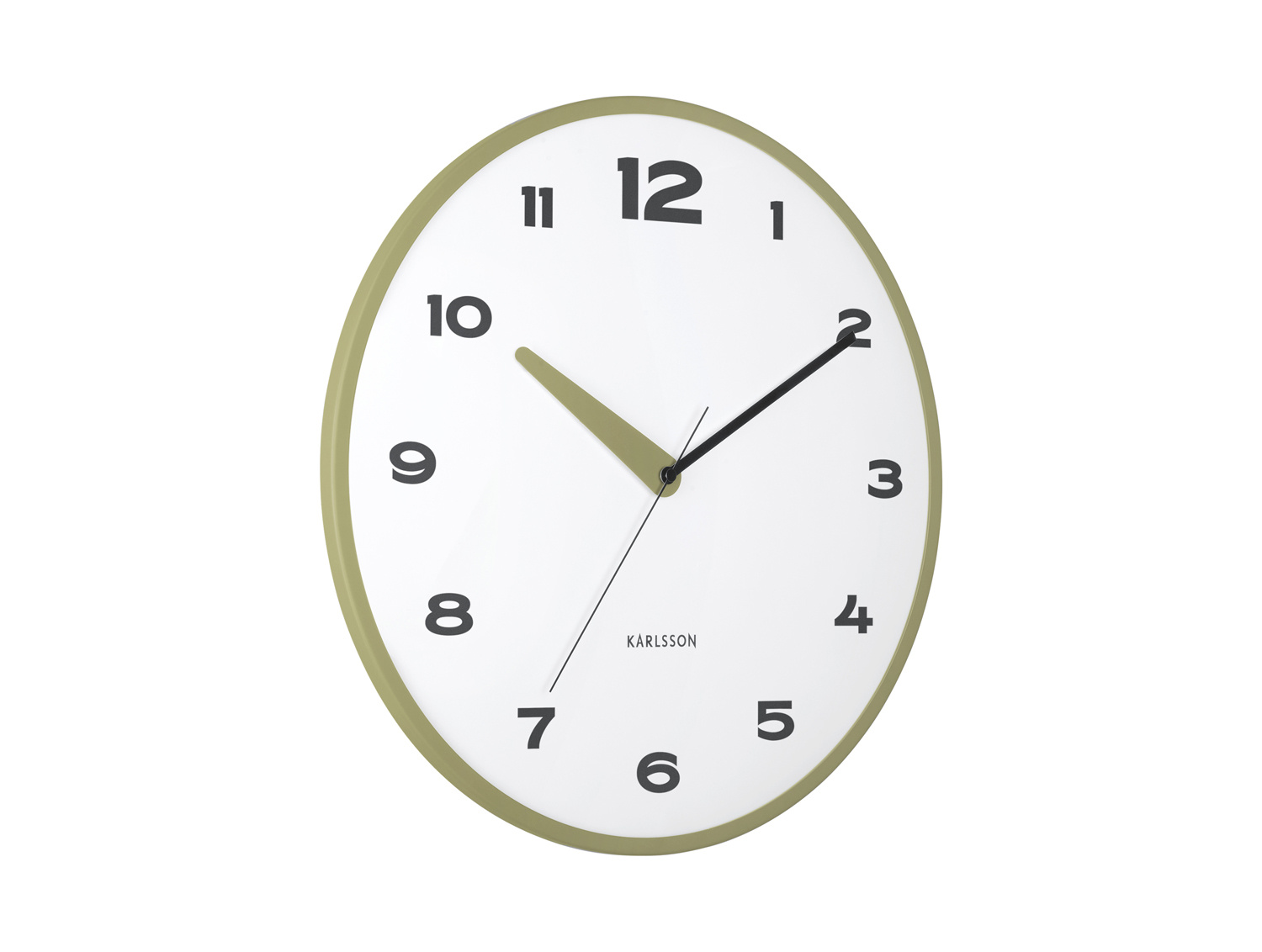 Karlsson - Wandklok Brisk Dome - Army green- Ø40cm