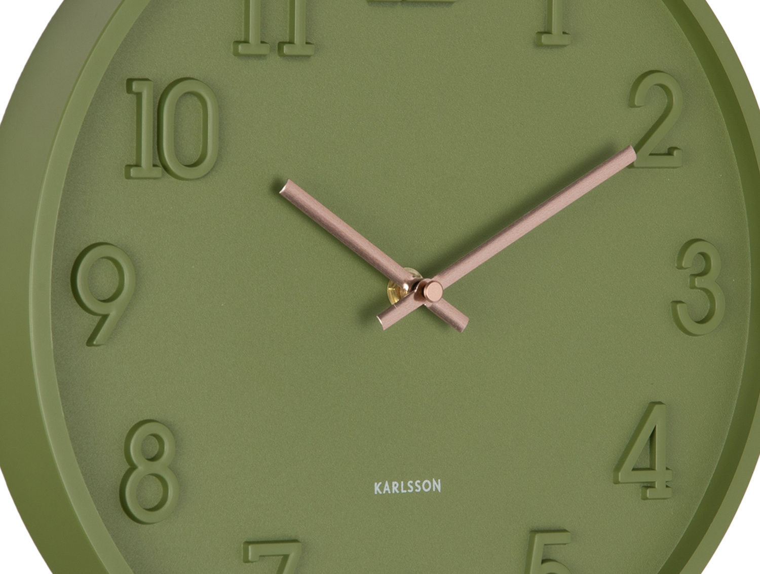 Karlsson - Wandklok Calma - Army green