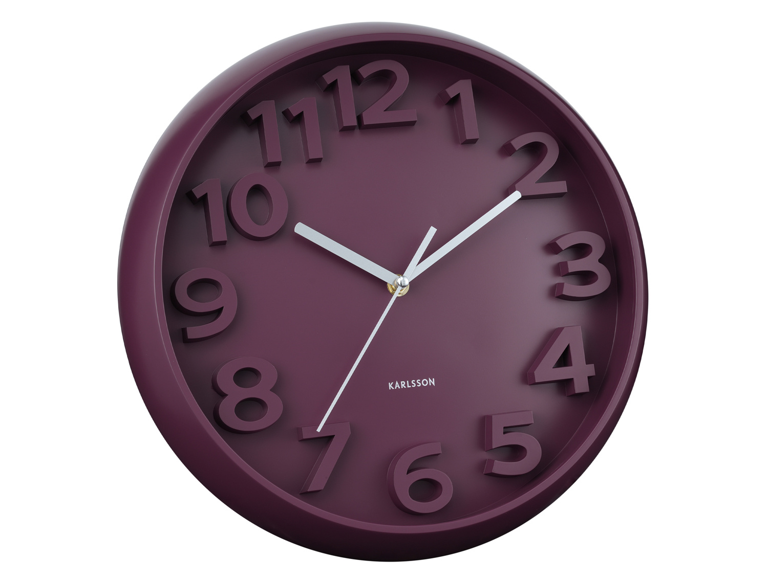 Karlsson - Wandklok Elevated Classic Numbers - Dark mauve- Ø33,5cm