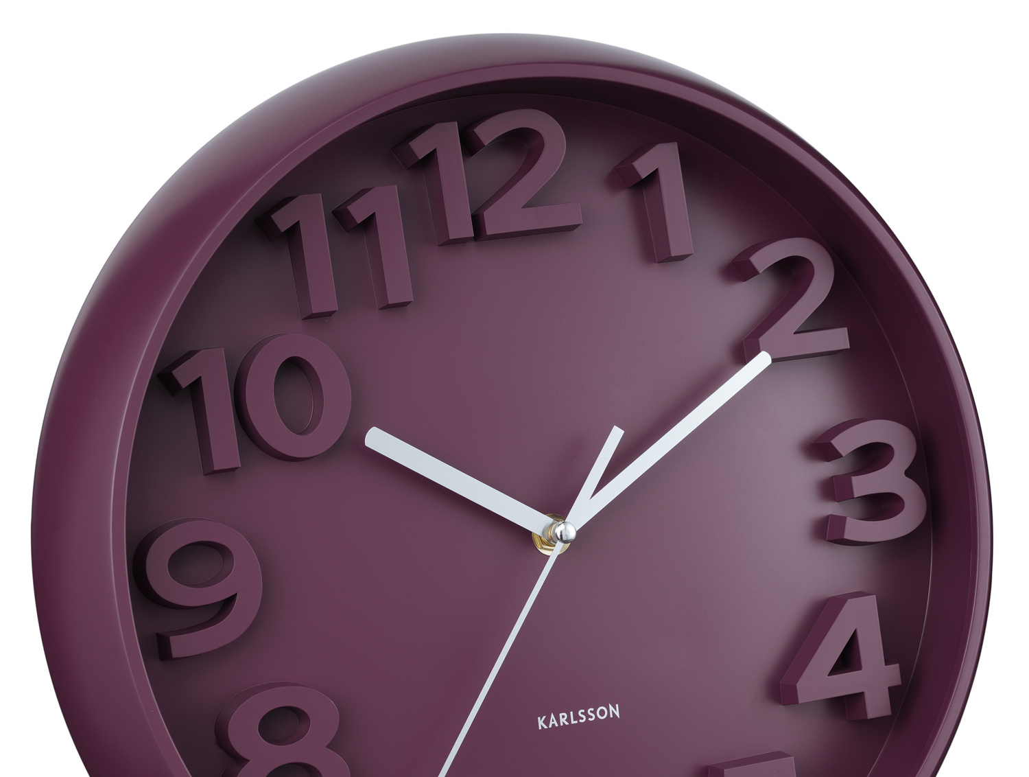 Karlsson - Wandklok Elevated Classic Numbers - Dark mauve- Ø33,5cm