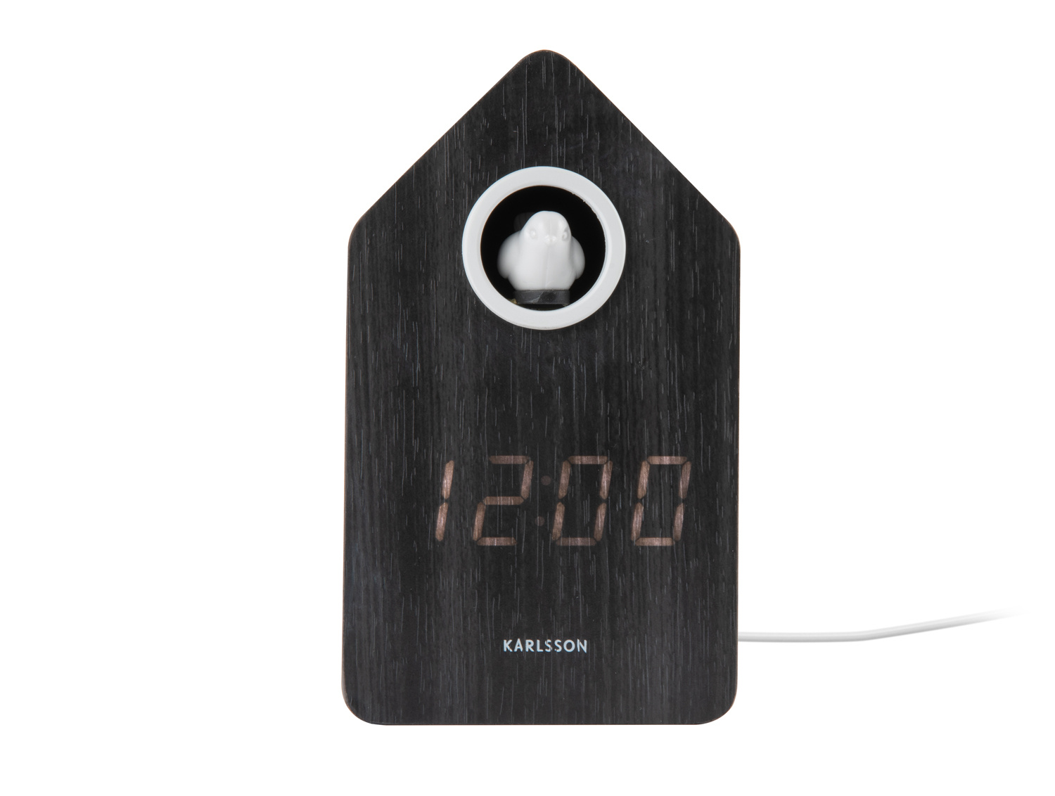 Karlsson - Wekker Cuckoo LED - Zwart hout