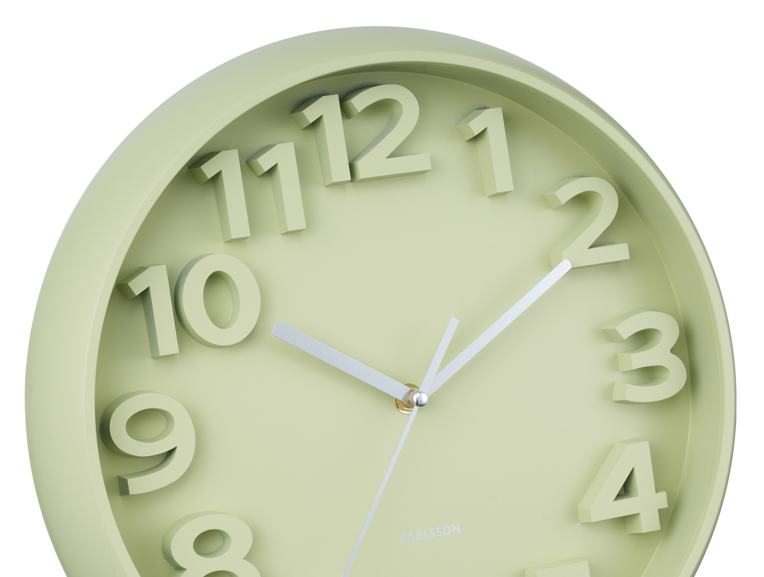 Karlsson - Wandklok Elevated Classic Numbers - Tea green- Ø33,5cm