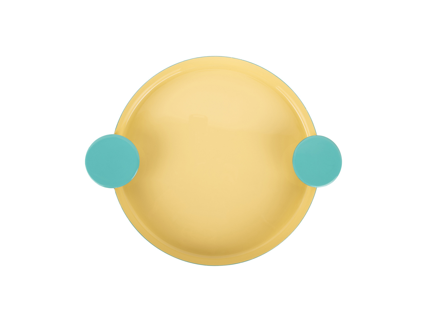 Present Time - Dienblad Double Funky Large - Turquoise blue & soft yellow