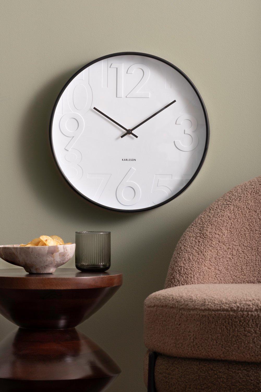 Karlsson - Wandklok Ayuno - Zwart- Ø40cm