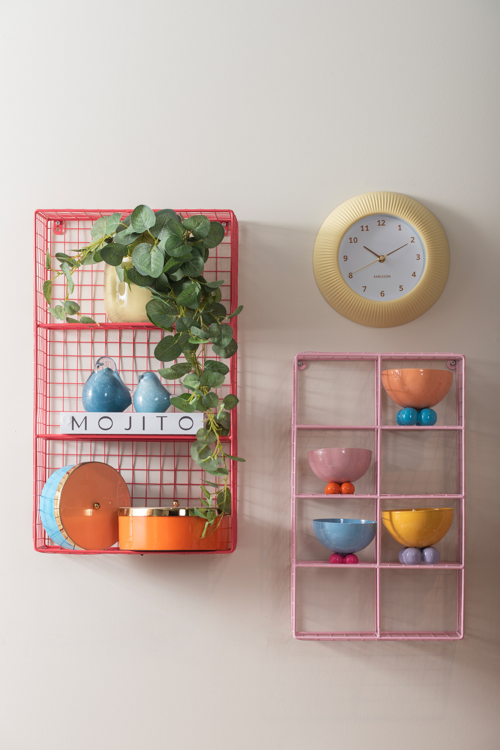 Karlsson - Wandklok Tender Rib - Zachtgeel- Ø25cm