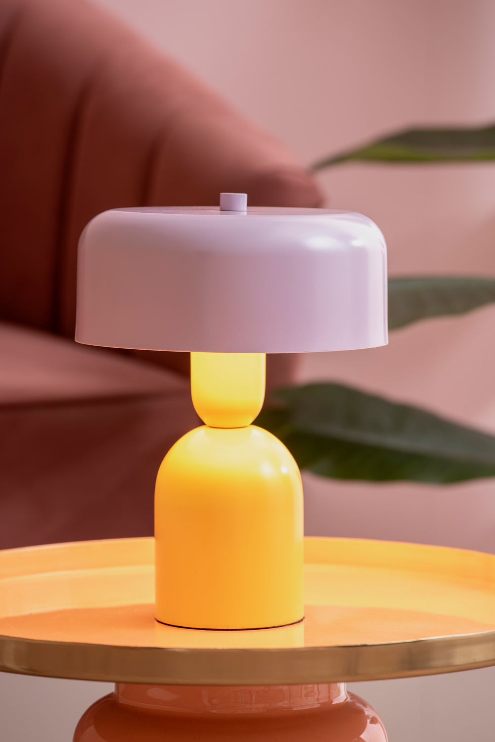 Leitmotiv - Tafellamp Double Funky - Bright yellow & soft purple