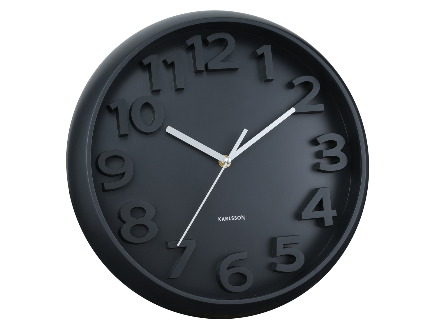 Karlsson - Wandklok Elevated Classic Numbers - Zwart- Ø33,5cm