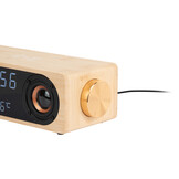 Karlsson - Wekker Classic BT Speaker Radio w. Phone Charger - Bamboe