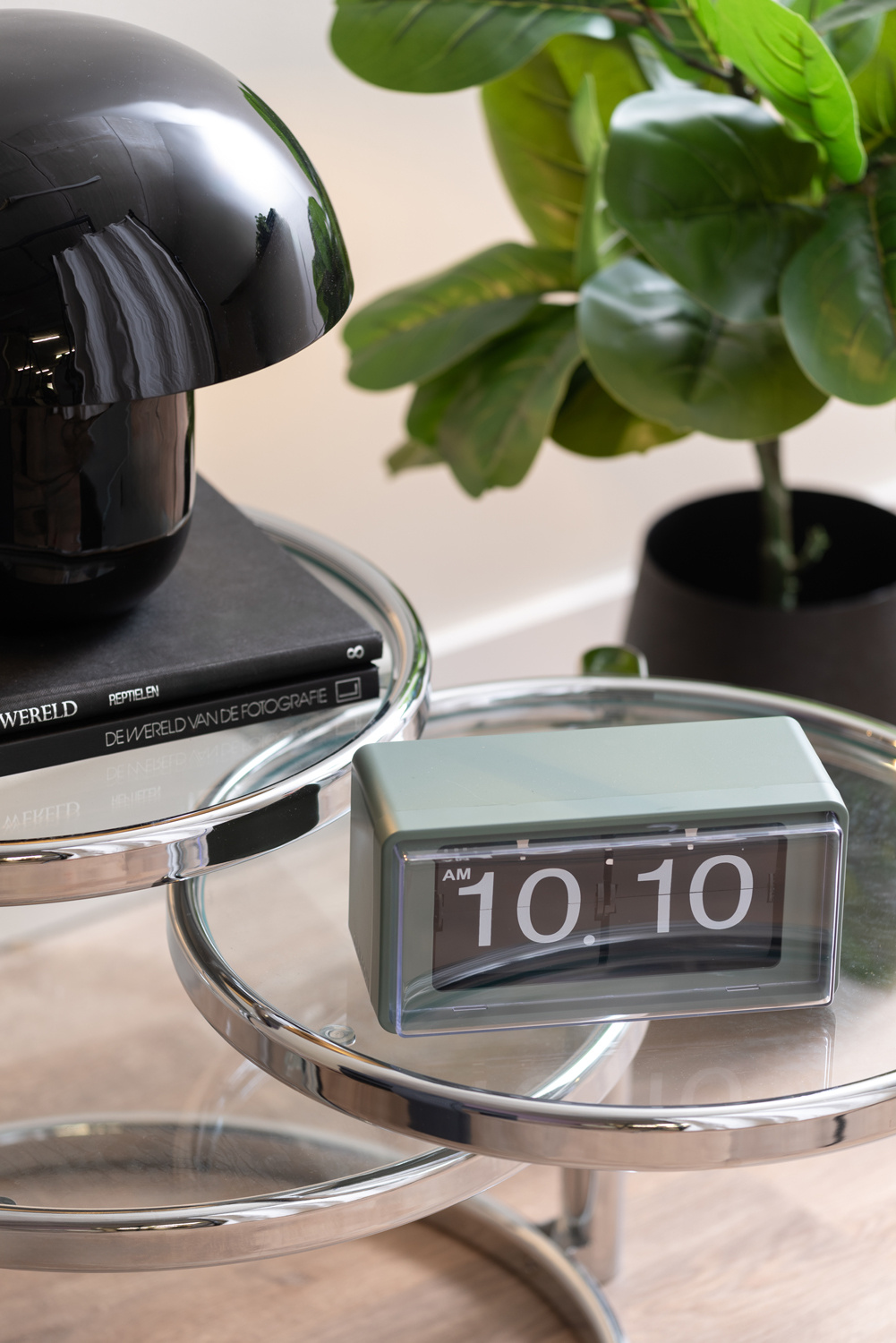 Karlsson - Wand/Tafelklok Retro Boxed Flip - Jungle groen