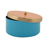 Present Time - Opbergbox Double Funky Medium - Aqua blue & peach orange