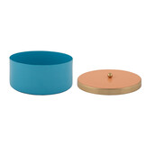 Present Time - Opbergbox Double Funky Medium - Aqua blue & peach orange