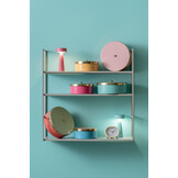 Present Time - Opbergbox Double Funky Medium - Aqua blue & peach orange