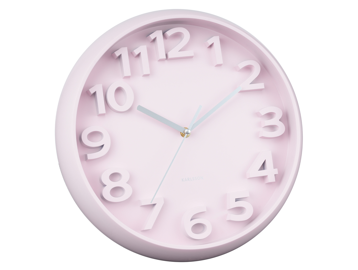 Karlsson - Wandklok Elevated Classic Numbers - Zachtroze- Ø33,5cm