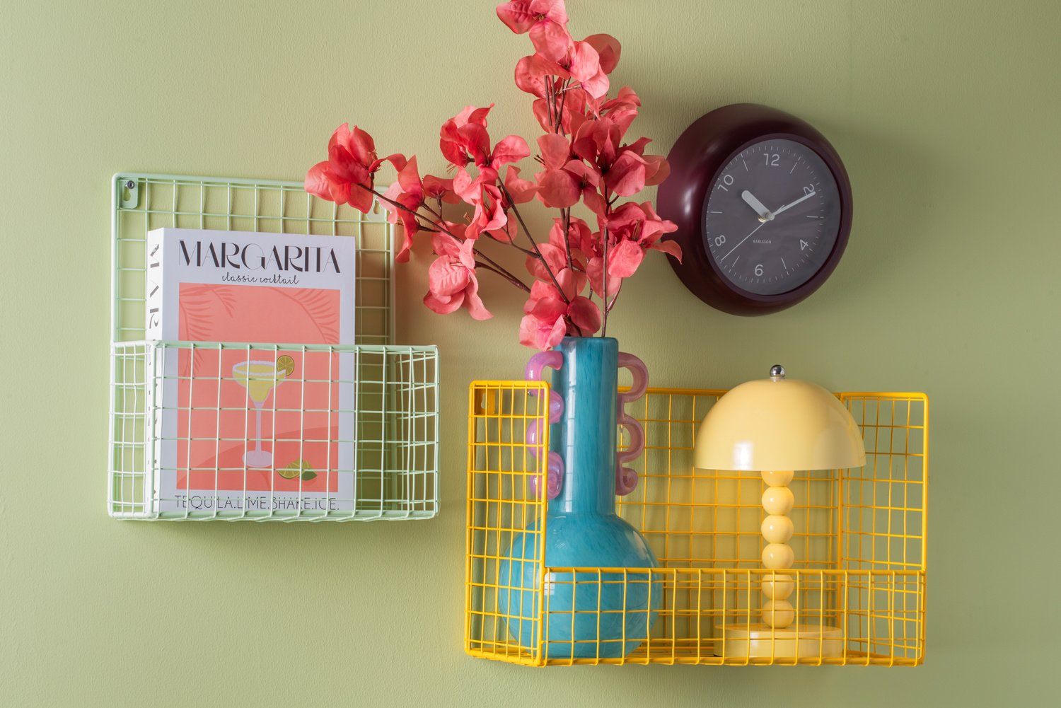 Karlsson - Wandklok Slope - Dark mauve- Ø20cm