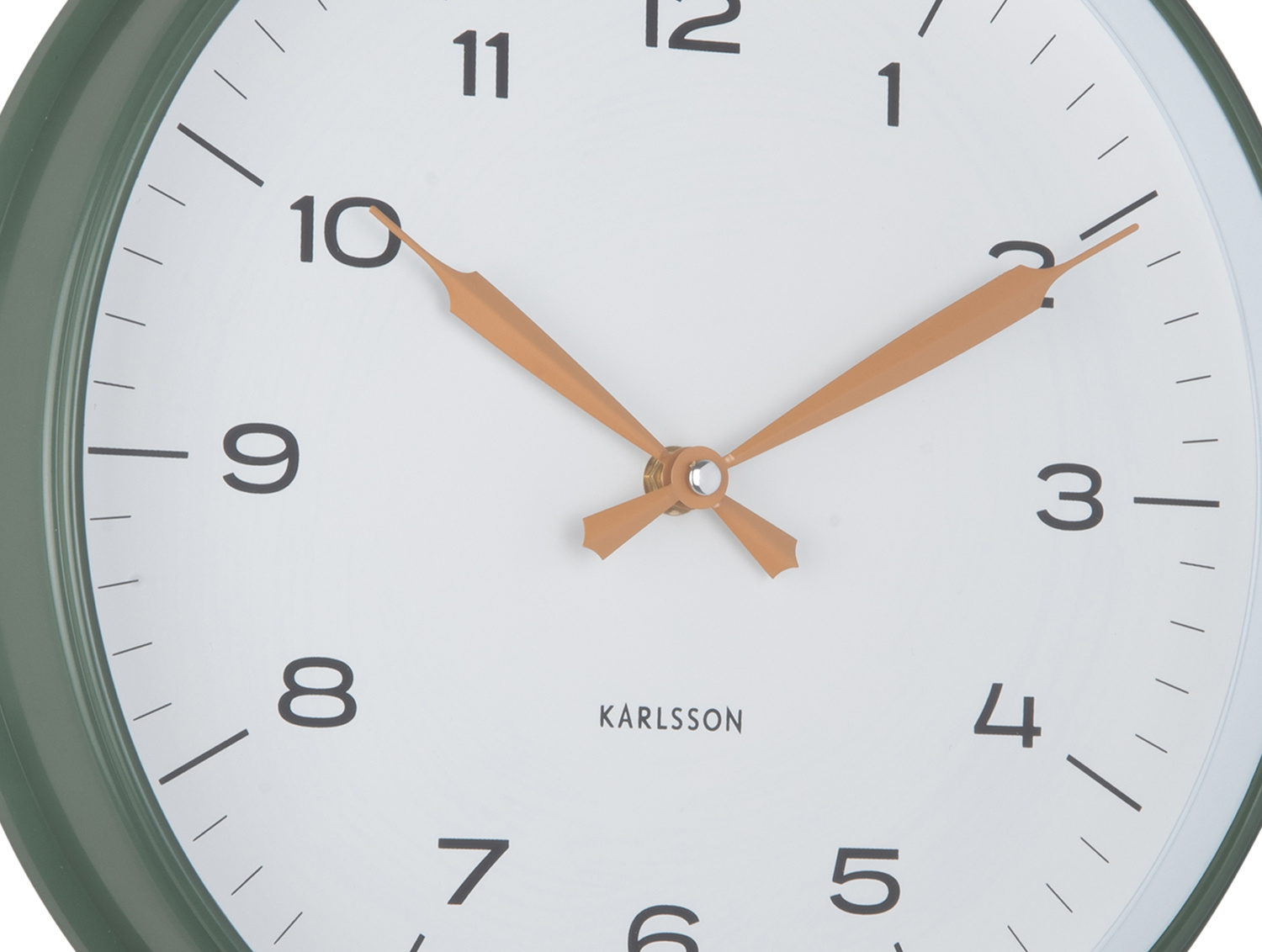 Karlsson - Wandklok Modern Factory - Jungle green & ochre yellow- Ø30cm