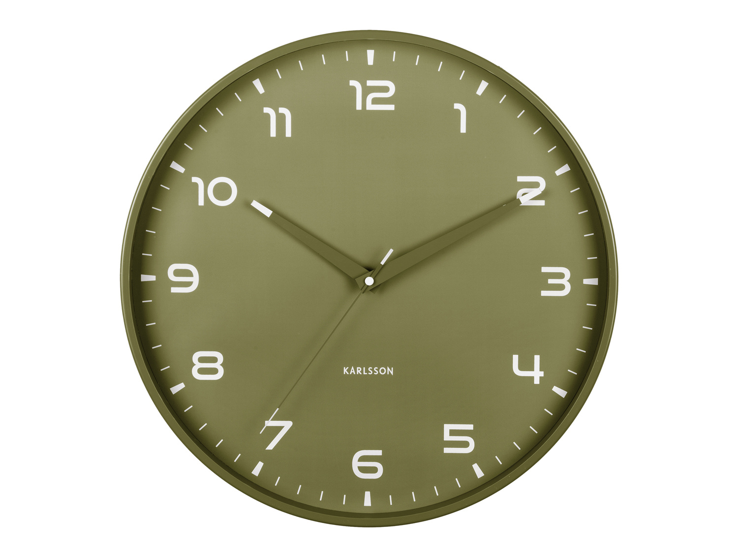 Karlsson - Wandklok Orgullo - Army green- Ø40cm