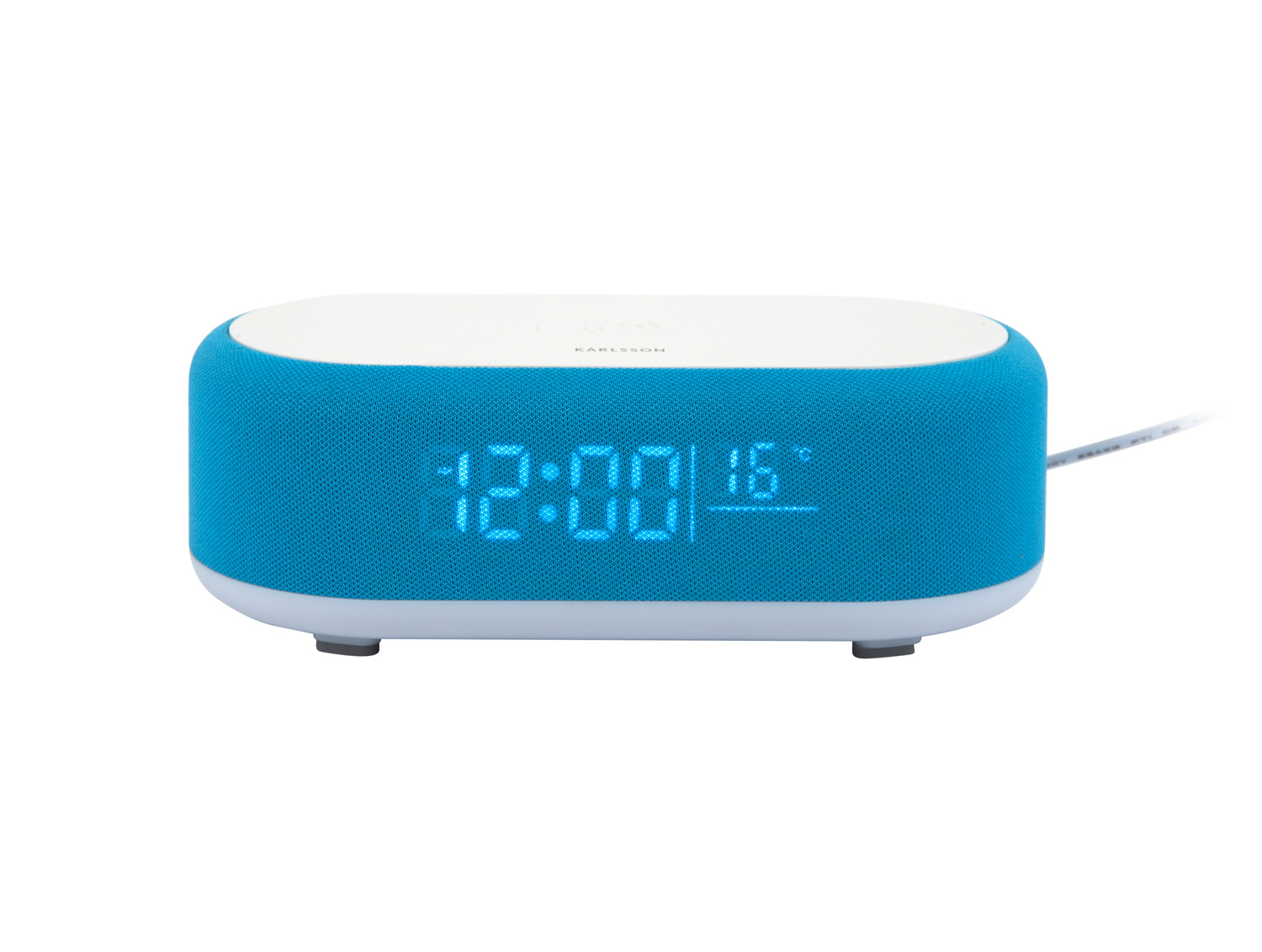 Karlsson - Wekker Vogue w. Phone Charger And Blue Tooth - Helderblauw